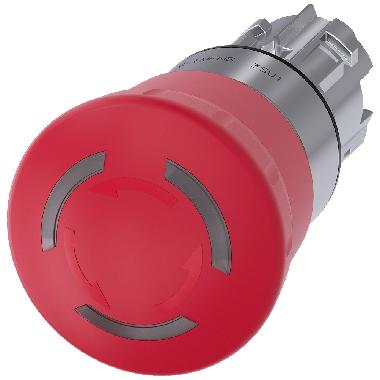 Pulsante a fungo di ARRESTO DI EMERGENZA, illuminato, 22 mm, rotondo, in metallo lucido, colore rosso, 40 mm product photo Photo 01 3XL