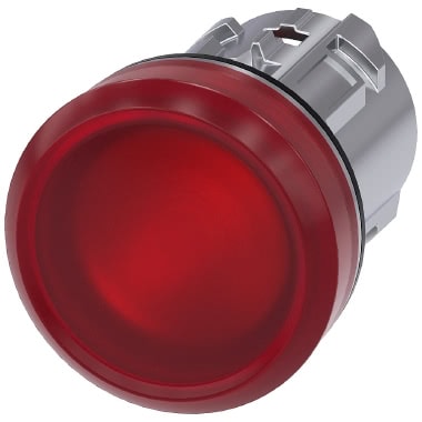Indicatore luminoso, 22 mm, rotondo, in metallo lucido, colore rosso, gemma, liscia product photo Photo 01 3XL