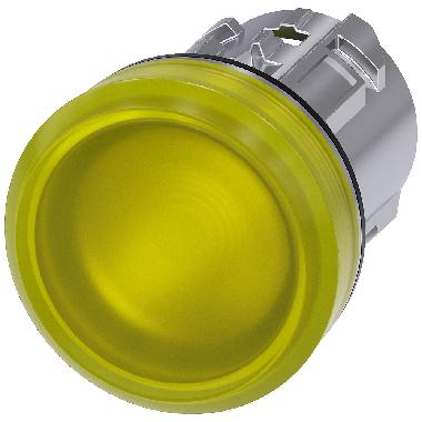 Indicatore luminoso, 22 mm, rotondo, in metallo lucido, colore giallo, gemma, liscia product photo Photo 01 3XL