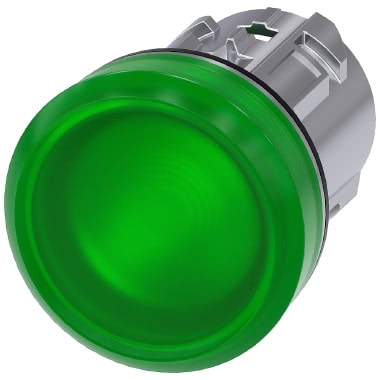Indicatore luminoso, 22 mm, rotondo, in metallo lucido, colore verde, gemma, liscia product photo Photo 01 3XL