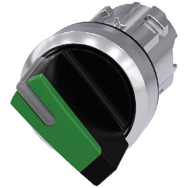 Selettore, illuminabile, 22 mm, rotondo, in metallo lucido, colore verde product photo Photo 01 3XL