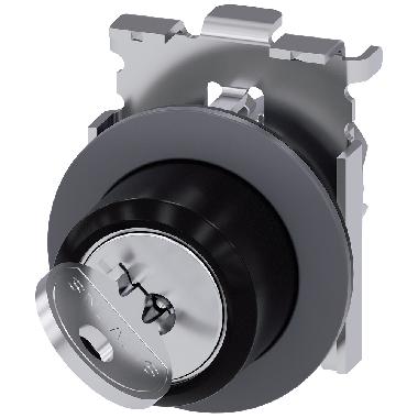 Selettore a chiave RONIS, 30 mm, rotondo, in metallo opaco, estrazione chiave O product photo Photo 01 3XL