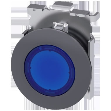 Pulsante, illuminato, 30 mm, rotondo, in metallo opaco, colore blu product photo Photo 01 3XL