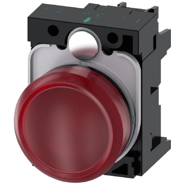 Indicatore luminoso, 22 mm, rotondo, in plastica, colore rosso, gemma, liscia, AC/DC 24 V product photo Photo 01 3XL