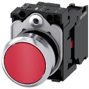 Pulsante, 22 mm, rotondo, in metallo lucido, colore rosso, bottone, 1NC product photo Photo 01 3XL