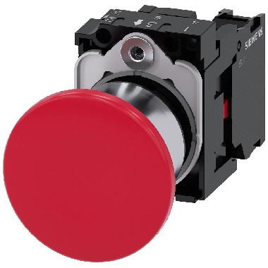 Pulsante a fungo, 22 mm, rotondo, in metallo lucido, colore rosso, 1NC product photo Photo 01 3XL
