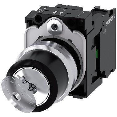 Selettore a chiave RONIS, 22 mm, rotondo, in metallo lucido, estrazione chiave O+I product photo Photo 01 3XL