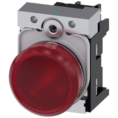 Indicatore luminoso, 22 mm, rotondo, in metallo lucido, colore rosso, gemma, liscia, AC/DC 24 V product photo Photo 01 3XL