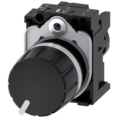 Potenziometro, 22 mm, rotondo, in plastica, colore nero, 10 kOhm, con supporto product photo Photo 01 3XL