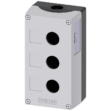 Pulsantiera per dispositivi di comando, 22 mm, rotondi, in plastica, colore grigio, 3 punti di comando product photo Photo 01 3XL