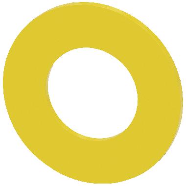 Disco targhetta per ARRESTO DI EMERGENZA, colore giallo, diametro esterno 45 mm, diametro interno 22,5 mm product photo Photo 01 3XL