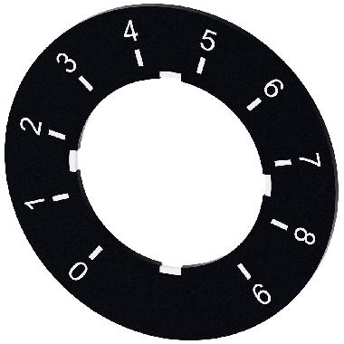 Targhetta identificativa per potenziometro, colore nero, iscrizione: 0-9 product photo Photo 01 3XL