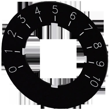 targhetta identificativa per potenziometro, targhetta nera, caratteri bianchi, c product photo Photo 01 3XL