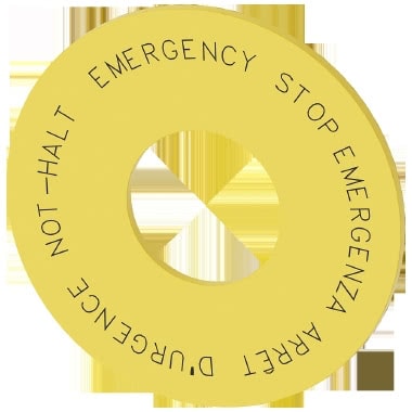 Rondella per arresto di emergenza, giallo, diametro esterno 60 mm, diametro inte product photo Photo 01 3XL
