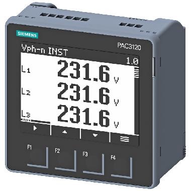SENTRON Power Monitoring PAC3120, montaggio frontale, 690/400 V, 5 A, DC 24-60 V, Modbus RTU product photo Photo 01 3XL