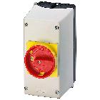 Custodia per montaggio sporgente in materiale isolante con comando rotativo di OFF DI EMERGENZA, 54 mm, passacavo metrico product photo