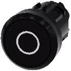 Pulsante, 22 mm, rotondo, in plastica, colore nero, iscrizione: O, bottone product photo