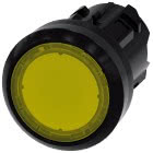 Pulsante, illuminato, 22 mm, rotondo, in plastica, colore giallo, bottone product photo