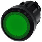 Pulsante, illuminato, 22 mm, rotondo, in plastica, colore verde, bottone product photo