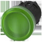 Indicatore luminoso, 22 mm, rotondo, in plastica, colore verde, gemma, liscia product photo