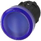 Indicatore luminoso, 22 mm, rotondo, in plastica, colore blu, gemma, liscia product photo