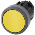 Pulsante, 22 mm, rotondo, in plastica, con ghiera in metallo, colore giallo product photo