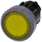Pulsante, illuminato, 22 mm, rotondo, ghiera in metallo, colore giallo, bottone product photo