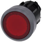 Pulsante, illuminato, come indicatore luminoso, 22 mm, rotondo, ghiera in metallo, colore rosso product photo