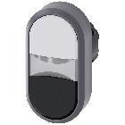 Pulsante doppio, illuminato, 22&nbsp;mm, rotondo, ghiera in metallo, colore bianco, nero product photo