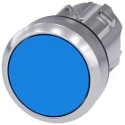 Pulsante, 22 mm, rotondo, in metallo lucido, colore blu, bottone product photo