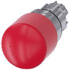 Pulsante a fungo di ARRESTO DI EMERGENZA, 22 mm, rotondo, in metallo lucido, colore rosso, 30 mm product photo