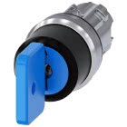 Selettore a chiave O.M.R., 22 mm, rotondo, in metallo lucido, colore blu, estrazione chiave I+O+II product photo