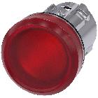 Indicatore luminoso, 22 mm, rotondo, in metallo lucido, colore rosso, gemma, liscia product photo