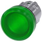 Indicatore luminoso, 22 mm, rotondo, in metallo lucido, colore verde, gemma, liscia product photo
