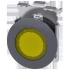 Pulsante, illuminato, 30 mm, rotondo, in metallo opaco, colore giallo product photo