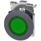 Pulsante, illuminato, 30 mm, rotondo, in metallo opaco, colore verde product photo