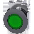 Pulsante, illuminato, come indicatore luminoso, 30 mm, rotondo, in metallo, opaco, colore verde product photo