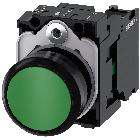 Pulsante, 22 mm, rotondo, in plastica, colore verde, bottone, 1NO product photo