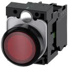 Pulsante, illuminato, 22 mm, rotondo, in plastica, colore rosso, 1NO, AC/DC 24 V product photo
