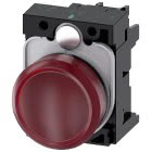 Indicatore luminoso, 22 mm, rotondo, in plastica, colore rosso, gemma, liscia, AC 110 V product photo