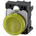 Indicatore luminoso, 22 mm, rotondo, in plastica, colore giallo, gemma, liscia, AC 110 V product photo