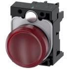 Indicatore luminoso, 22 mm, rotondo, in plastica, colore rosso, gemma, liscia, AC 230 V product photo