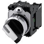 Selettore, illuminabile, 22 mm, rotondo, in metallo lucido, bianco, 1NO+1NC product photo