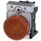 Indicatore luminoso, 22 mm, rotondo, in metallo lucido, colore ambra, gemma, liscia, AC/DC 24 V product photo