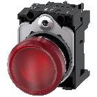 Indicatore luminoso, 22 mm, rotondo, in metallo lucido, colore rosso, gemma, liscia, AC/DC 24 V product photo