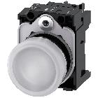Indicatore luminoso, 22 mm, rotondo, in metallo lucido, colore bianco, gemma, liscia, AC/DC 24 V product photo