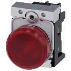 Indicatore luminoso, 22 mm, rotondo, in metallo lucido, colore rosso, gemma, liscia, AC 230 V product photo