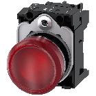 Indicatore luminoso, 22 mm, rotondo, in metallo lucido, colore rosso, gemma, liscia, AC 230 V product photo