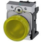 Indicatore luminoso, 22 mm, rotondo, in metallo lucido, colore giallo, gemma, liscia, AC 230 V product photo