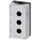 Pulsantiera per dispositivi di comando, 22 mm, rotondi, in plastica, colore grigio, 3 punti di comando product photo